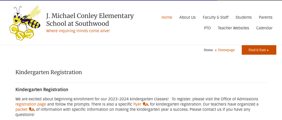 Kindergarten registration forms for Leon County School District in Florida